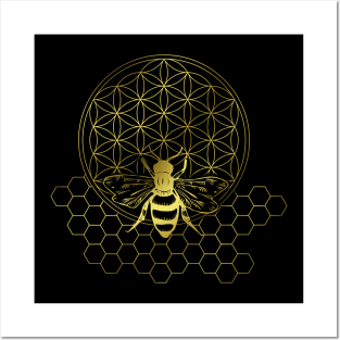 Honey Bee Flower of Life Posters and Art